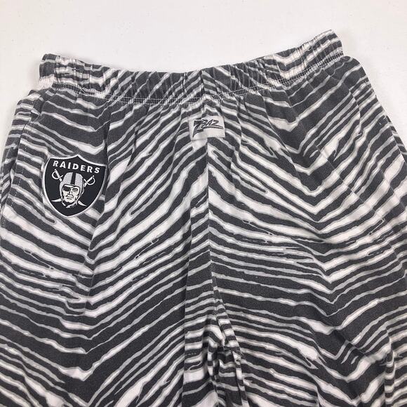VTG 90's Zubaz OAKLAND RAIDERS Zebra Black White Silver Pants Size XL - Picture 3 of 12